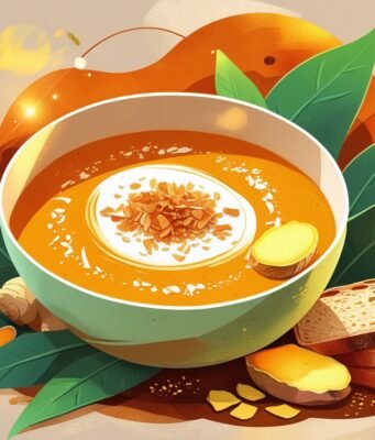 🍲 Cena Saludable para el Alma y el Cuerpo: Crema de Calabaza Asada con Coco y Jengibre