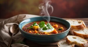 🥗 Cena Saludable y Reconfortante: Sopa de Lentejas Rojas con Verduras y Cúrcuma