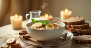 🥗 Cenar Saludable para Dormir Mejor: El Poder Reparador de una Cena Casera con Avena, Plátano y Canela